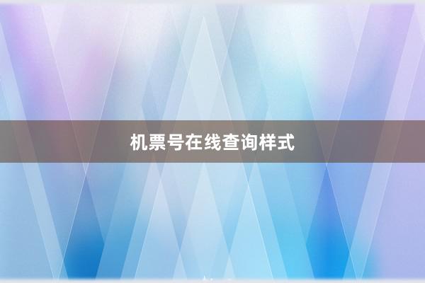 机票号在线查询样式